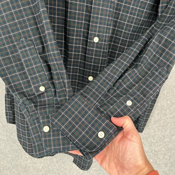 Lauren Ralph Lauren Mens Plaid Button Up Shirt Size 16 Neck Green Red White EUC - Picture 5 of 12